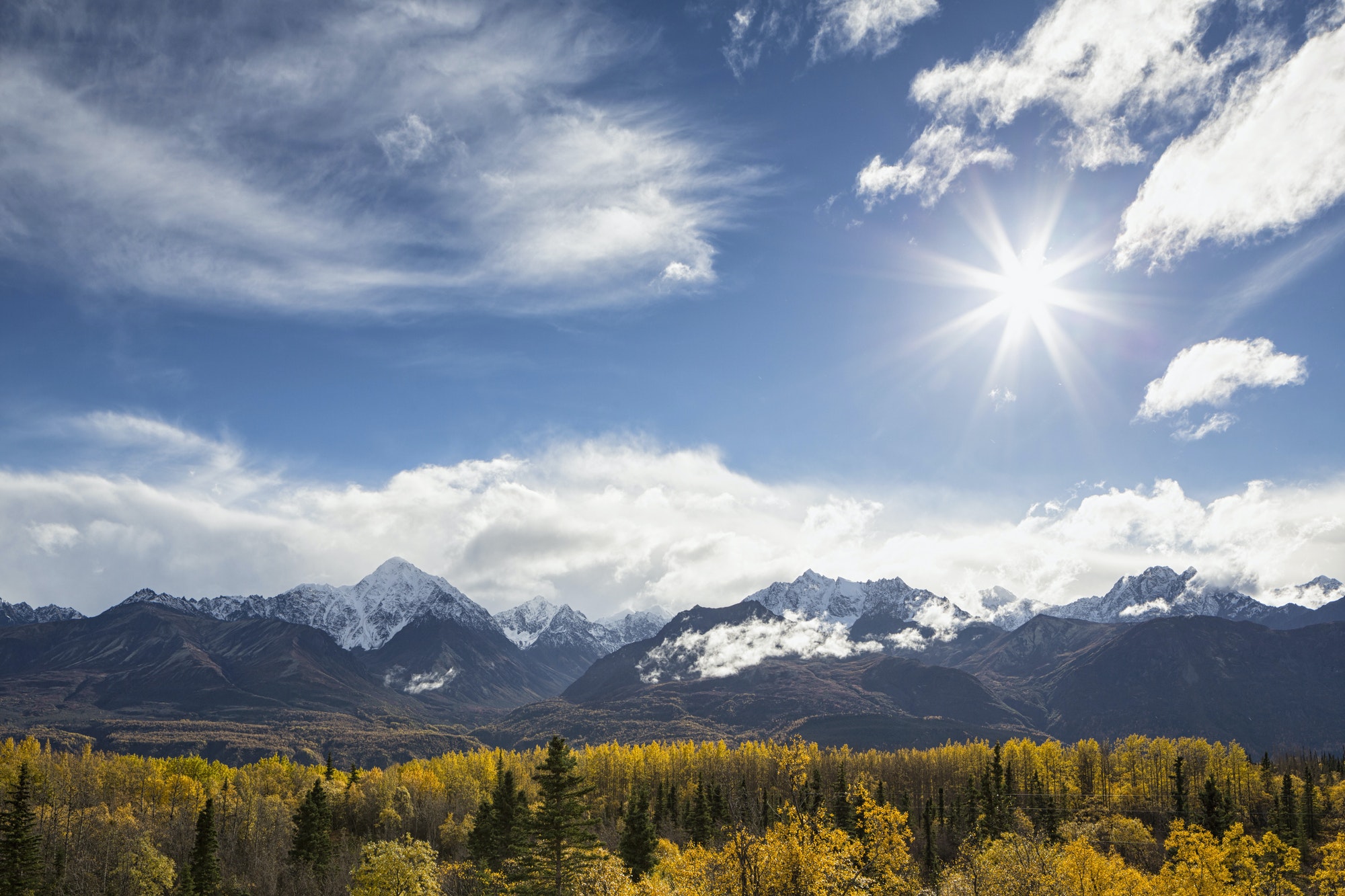 USA, Alaska, View of Chugach Mountains